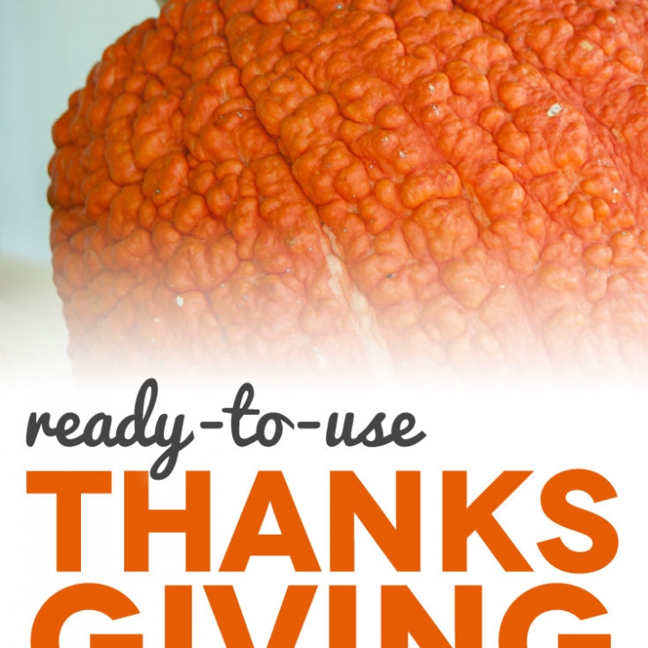 Ready to Use Thanksgiving Downloads - Pumpkin background