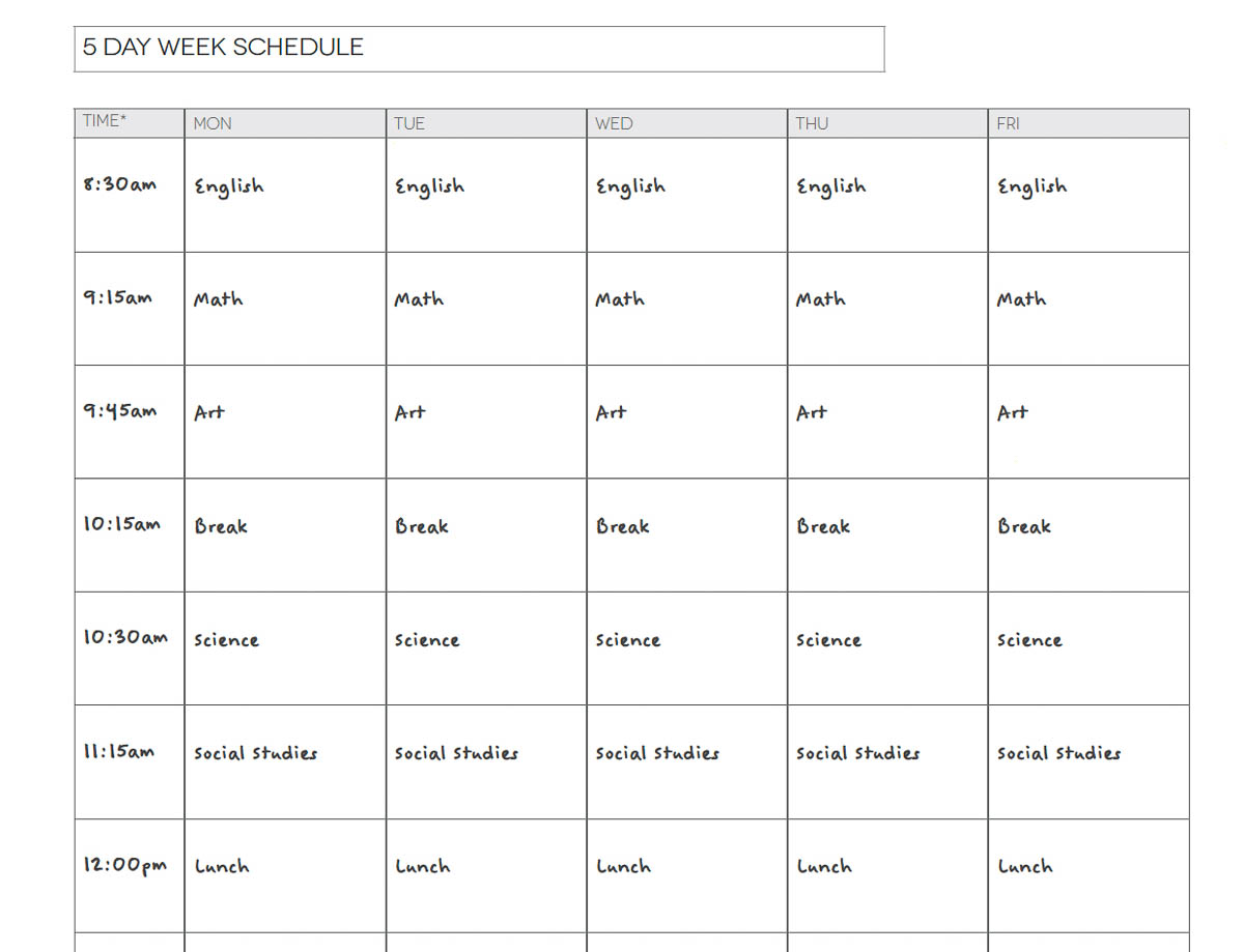 SCHEDULE