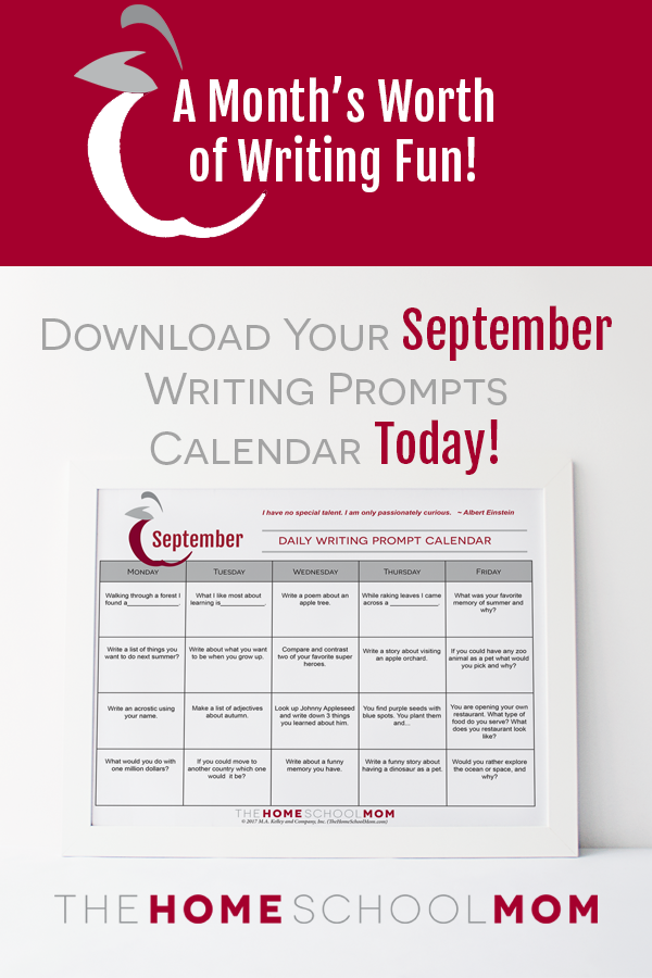 September Writing Prompt Calendar