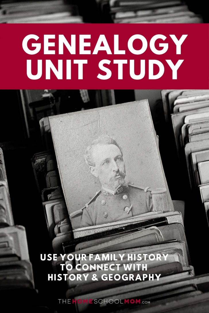 Image of old military photo and text Genealogy Unit Study: Use Your Family History to Connect with History & Geography - TheHomeSchoolMom.com