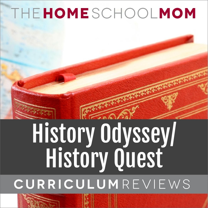 globe and book with text History Quest/History Odyssey Curriculum Reviews - TheHomeSchoolMom.com
