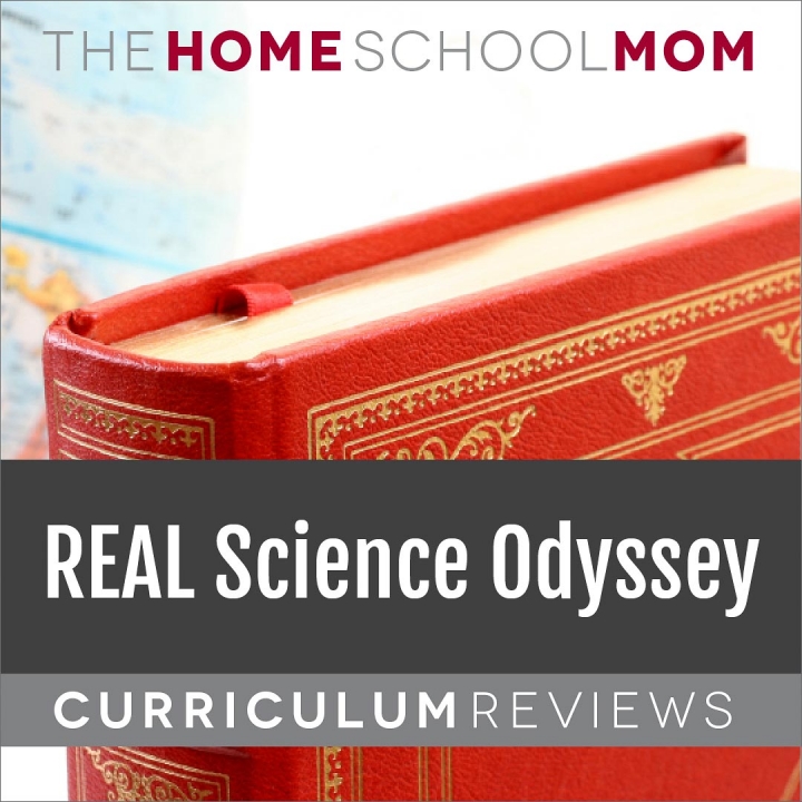 globe and book with text REAL Science Odyssey Curriculum Reviews - TheHomeSchoolMom.com