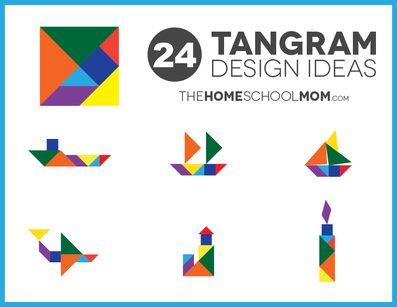 tangram designs with text 24 Tangram Design Ideas - theHomeSchoolMom.com